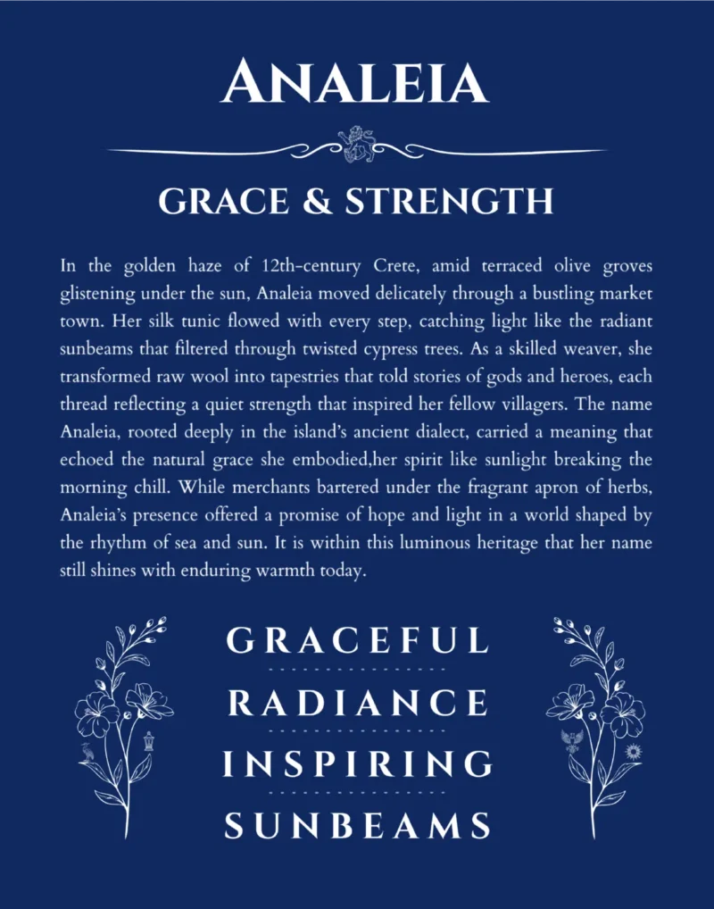 Analeia name meaning wall art by Get Your Story in deep blue