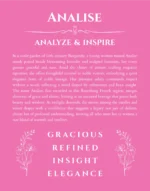 Analise personalized name meaning print in pink