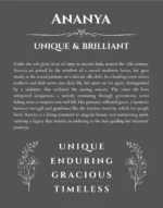 Ananya personalized name print with origin and traits in gray