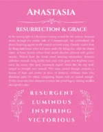 Anastasia custom name art showing meaning and origin in pink