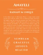 Anayeli name meaning gift print in orange