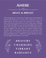 Andie custom name meaning print in purple
