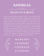 Andreas name origin print with meaning and traits in light purple