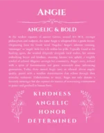 Angie name meaning gift print in pink