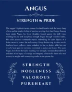 Angus custom name print for wall display in deep blue