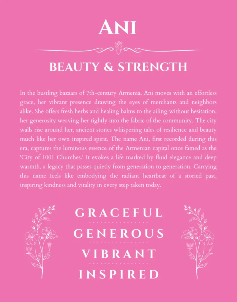 Ani custom name meaning print in pink