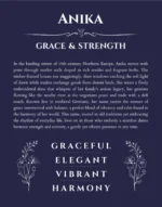 Anika personalized name meaning print in navy blue