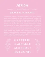 Anisa custom name meaning print in light pink