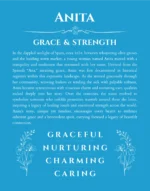 Anita personalized wall art with the story of your name in blue