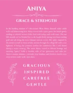 Aniya personalized name print with origin and traits in pink