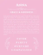 Anna name meaning gift print in light pink