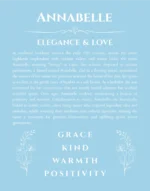 Annabelle custom name meaning print in light blue