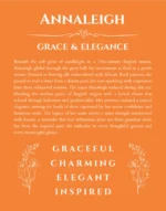 Annaleigh custom name print for wall display in orange