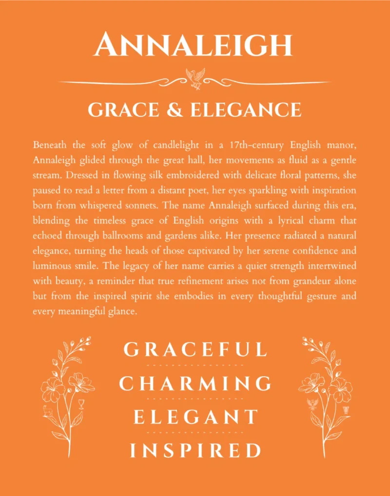 Annaleigh custom name print for wall display in orange