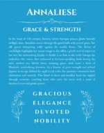 Annaliese custom name art showing meaning and origin in blue