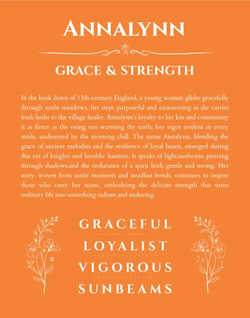 Annalynn custom name meaning print in orange