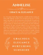 Annelise personalized name meaning print in orange