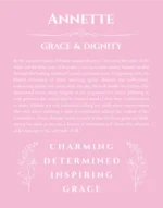 Annette custom name meaning print in light pink