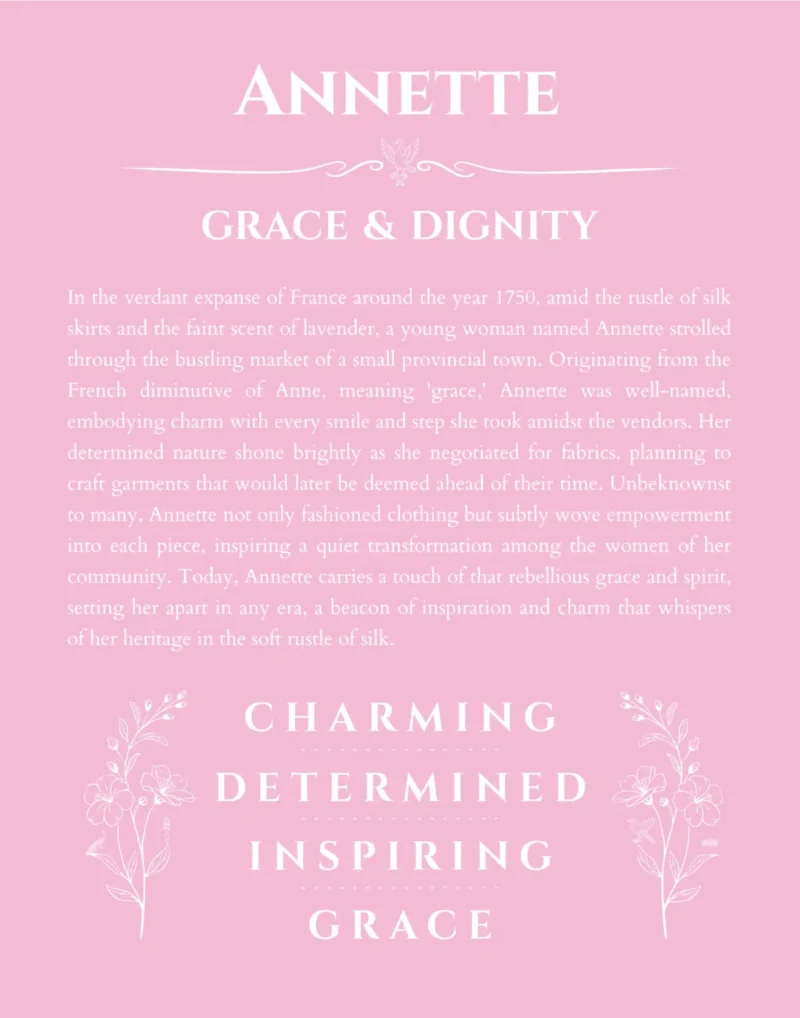 Annette custom name meaning print in light pink