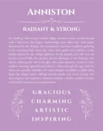 Anniston custom name print for wall display in light purple
