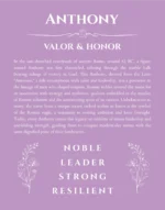 Anthony personalized wall art with the story of your name in light purple