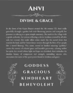 Anvi personalized name art with origin story in gray