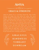Anya custom name meaning print in orange