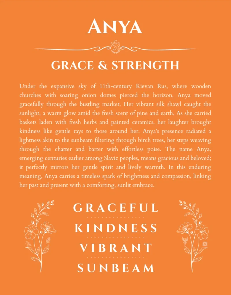 Anya custom name meaning print in orange