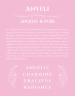 Anyeli personalized wall art with the story of your name in light pink