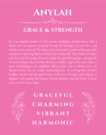 Anylah personalized name art with origin story in pink