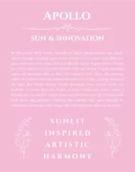 Apollo personalized name meaning print in light pink