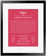 Aqsa custom name art showing meaning and origin in red with black matte frame
