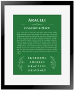 Araceli name meaning gift print in dark green with black matte frame