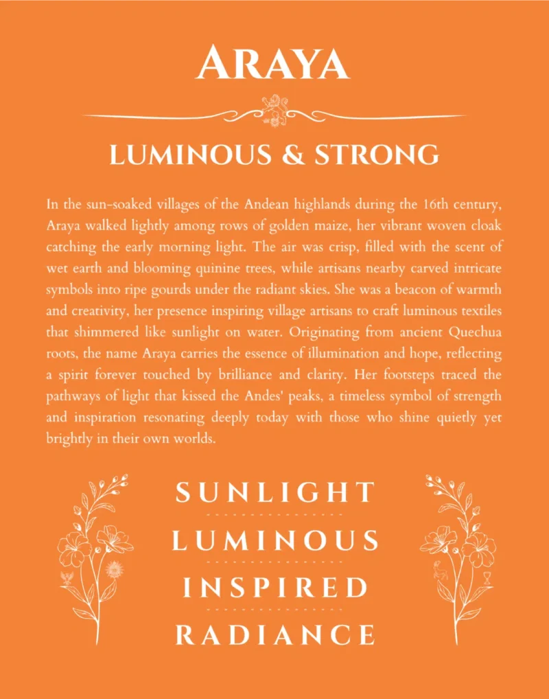 Araya custom name meaning print in orange