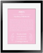 Ares custom name print for wall display in light pink with black matte frame