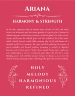 Ariana personalized name art with origin story in red