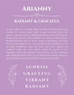 Arianny personalized wall art with the story of your name in light purple