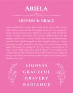Ariela name meaning gift print in pink