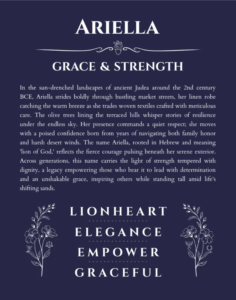 Ariella custom name meaning print in navy blue