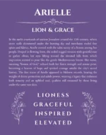 Arielle custom name art showing meaning and origin in purple