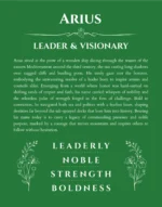 Arius personalized name print with origin and traits in dark green