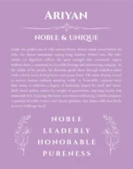 Ariyan personalized name meaning print in light purple