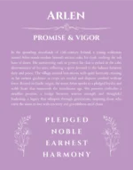 Arlen name origin print with meaning and traits in light purple