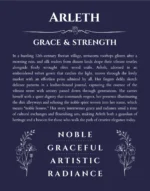 Arleth personalized name meaning print in navy blue