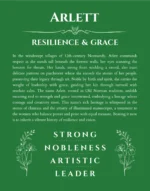 Arlett custom name meaning print in dark green