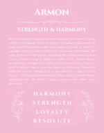 Armon personalized name meaning print in light pink