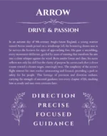 Arrow personalized name print with origin and traits in purple