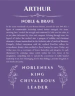 Arthur custom name art showing meaning and origin in purple