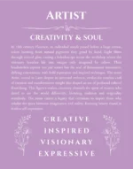 Artist custom name meaning print in light purple