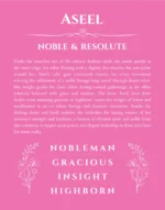 Aseel custom name meaning print in pink